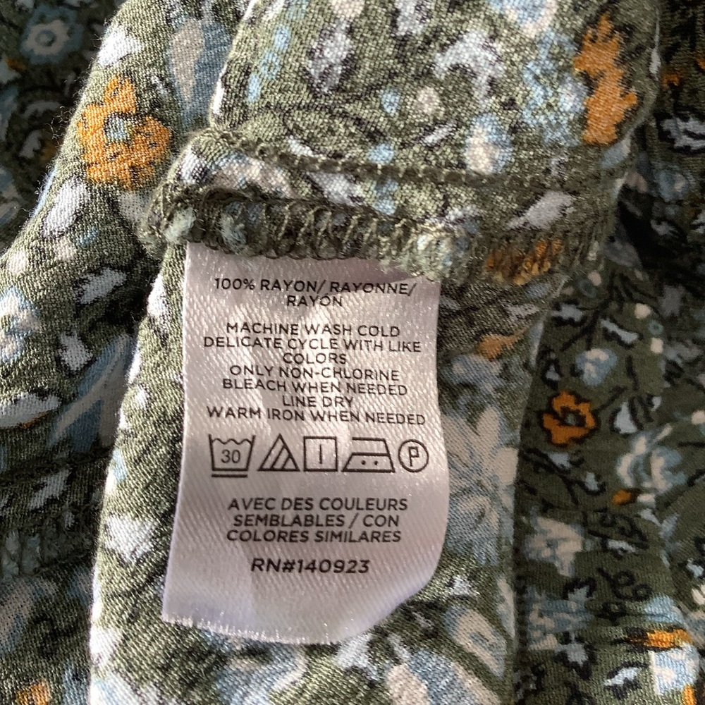 LOFT Floral Plus Size Skirt Green Boho Prairie Cottagecore Elastic Waist XXL - Picture 11 of 12